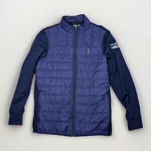 Straight Down Patton Puffer Jacket Golf Insulated Blue Men's Size Small S Logo
